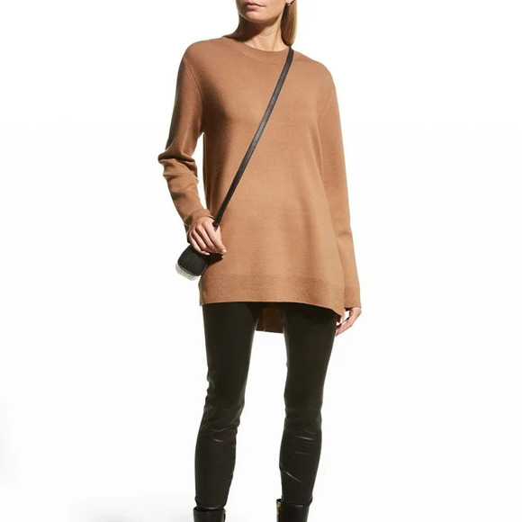 Theory Knit Tunic Empire Fine  Merino Wool Tunic Sweater Black Size Large - Picture 3 of 10